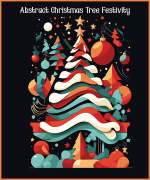 Abstract Christmas Tree Festivity t-shir
