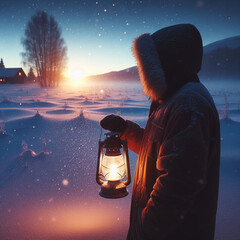 winter scenery at night　夜の冬景色
