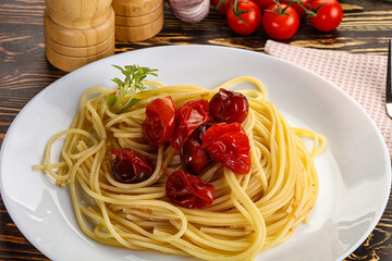 Italian pasta spaghetti with tomato