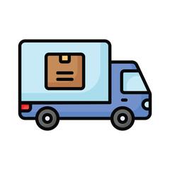 Trendy vector of cargo truck in modern design style