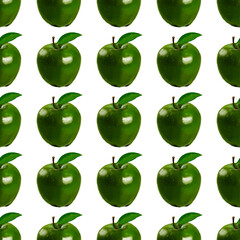 Green apple pattern painted with watercolors