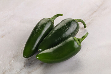 Raw green Mexican jalapeno pepper