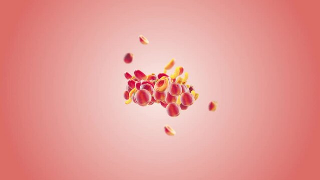 Burst of Peach Peaches Slices in Pink beige Background
