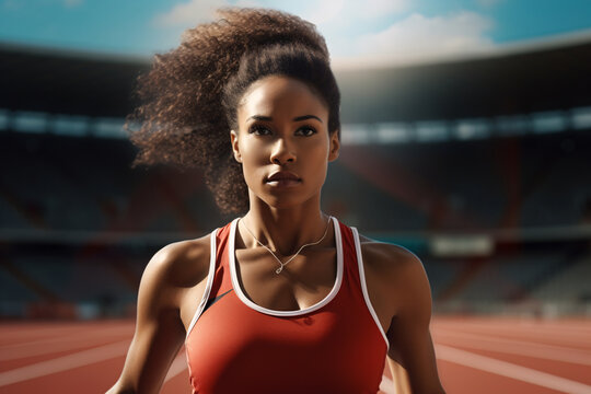 Beautiful Tall Athletic African American Woman Stock Photo 1270927078