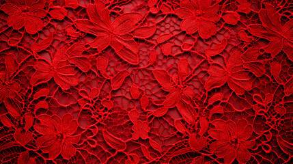 Red lace fabric texture background. Close up of red lace fabric texture.