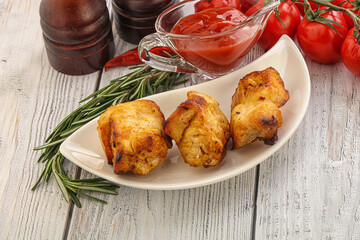 Chicken breast shashlik - grilled meat