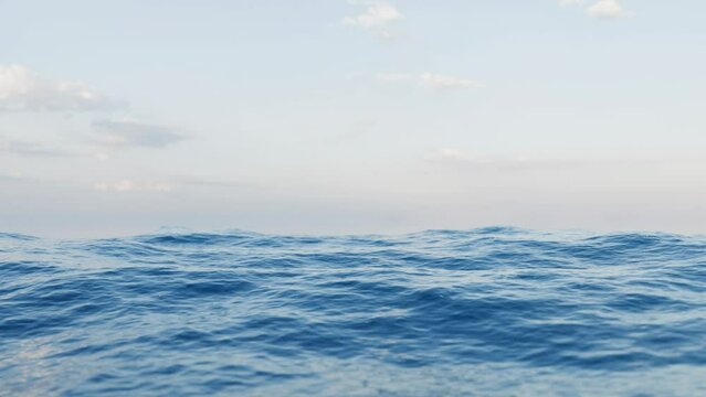slow motion ocean waves surface, water background loop