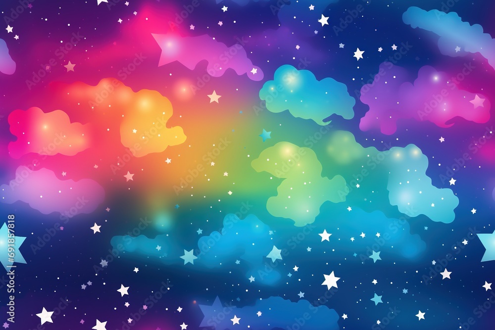 Wall mural colorful cosmic space background with stars and nebula