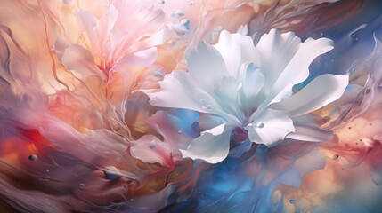Dive into the realm of AI-generated creativity with a stunning ethereal painting background, a perfect canvas for art and design elements that enhance your creative projects, blogs - obrazy, fototapety, plakaty