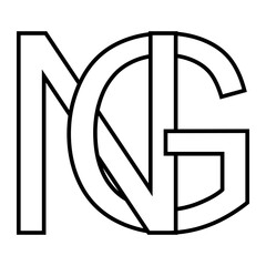 Logo sign ng gn icon double letters logotype n g