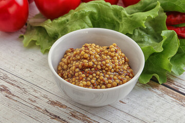 Mustard seeds sauce in the bowl