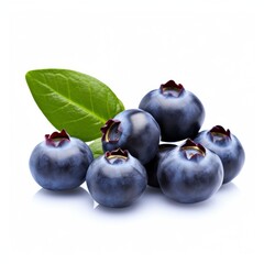 blueberries isolated on a white background, Generative AI