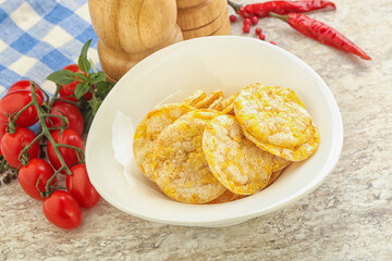 Natural organic grain rice chips