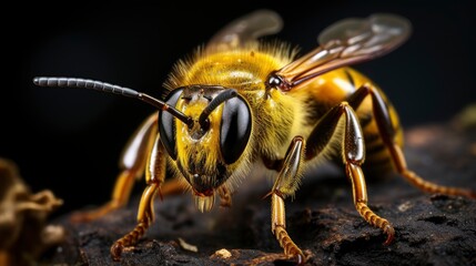 Small Bee Resting On Green Leaf, HD, Background Wallpaper, Desktop Wallpaper