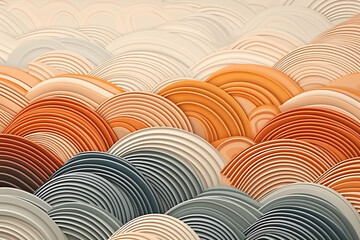 Ocean waves background wallpaper inspired by Korean-style wood carving art 