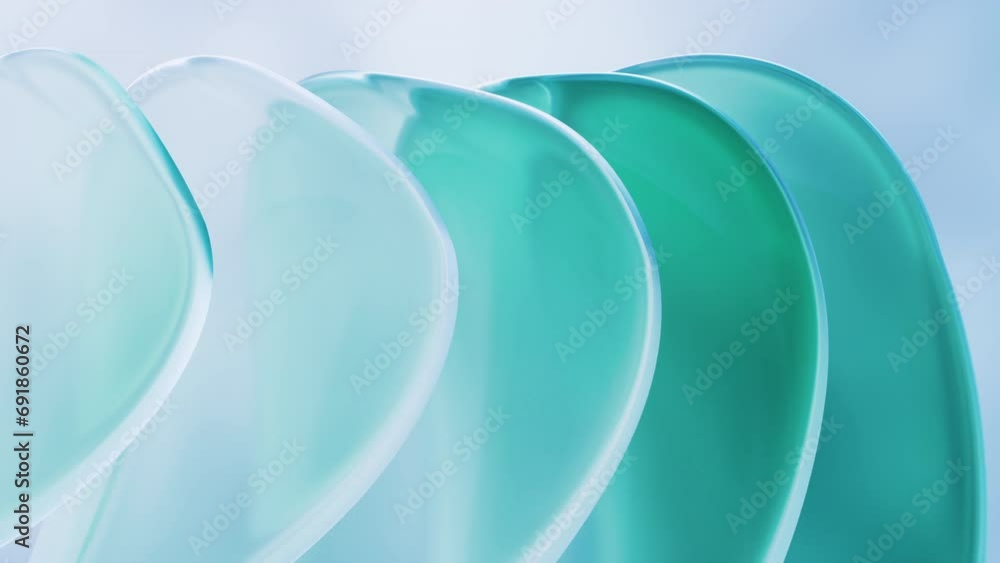 Poster gradient green transparent geometry background, 3d rendering.