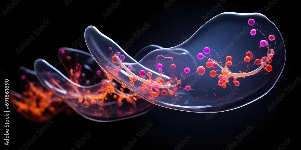 Poster a cell with a bubble of bubbles. generative ai.