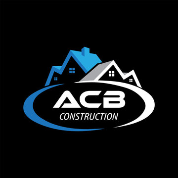 Letter ACB building vector, ACB initial construction. ACB real estate. ACB home letter logo design, ACB real estate Logo
