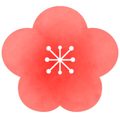 シンプルな赤い梅の花