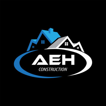 Letter AEH building vector, AEH initial construction. AEH real estate. AEH home letter logo design, 
