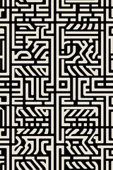 Path Encompasses A Psychedelic Meditation, a black and white maze.