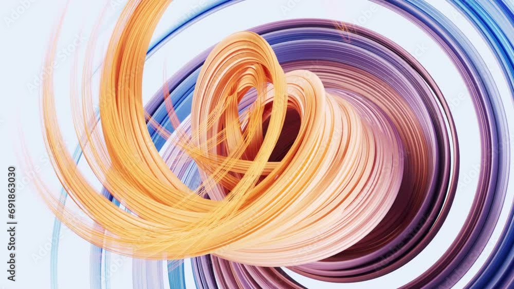 Poster flowing curve lines background, 3d rendering.