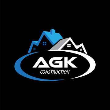 Letter AGK building vector, AGK initial construction. AGK real estate. AGK home letter logo design, AGK real estate Logo