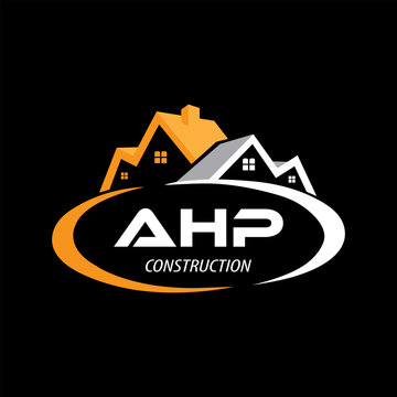 Letter AHP building vector, AHP initial construction. AHP real estate. AHP home letter logo design, AHP real estate Logo