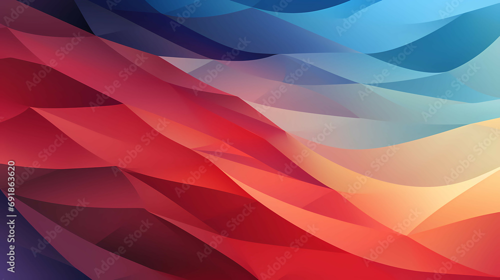 Poster color gradient red and blue pattern, a colorful background with lines and waves.