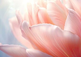 A naturalistic Easter background featuring a close-up of a blooming tulip, capturing the intricate