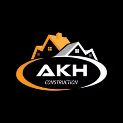 Deurstickers Letter AKH building vector, AKH initial construction. AKH real estate. AKH home letter logo design, AKH real estate Logo © MDABU SAYEED MERAJ