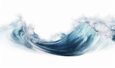 waves crashing, isolated on white background cutout, Generative AI