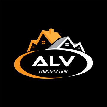 Letter ALV building vector, ALV initial construction. ALV real estate. ALV home letter logo design, ALV real estate Logo