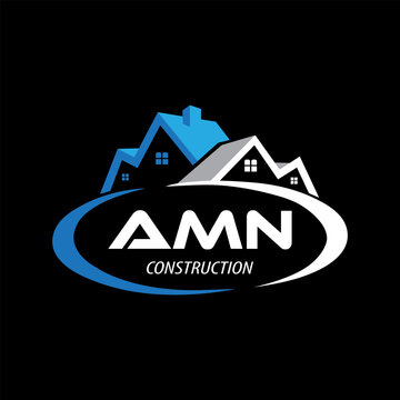 Letter AMN building vector, AMN initial construction. AMN real estate. AMN home letter logo design, AMN real estate Logo
