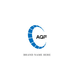 AQF A Q F letter logo design. Initial letter AQF linked circle uppercase monogram logo white color. AQF logo, A Q F design. AQF, A Q F