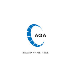 Fototapeta premium AQA A Q A letter logo design. Initial letter AQA linked circle uppercase monogram logo white color. AQA logo, A Q A design. AQA, A Q A