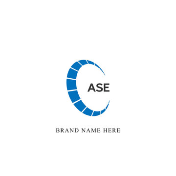 ASE logo. A S E design. White ASE letter. ASE, A S E letter logo design. Initial letter ASE linked circle uppercase monogram logo R letter logo vector design. 
