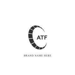 ATF logo. A T F design. White ATF letter. ATF, A T F letter logo design. Initial letter ATF linked circle uppercase monogram logo R letter logo vector design.  - obrazy, fototapety, plakaty
