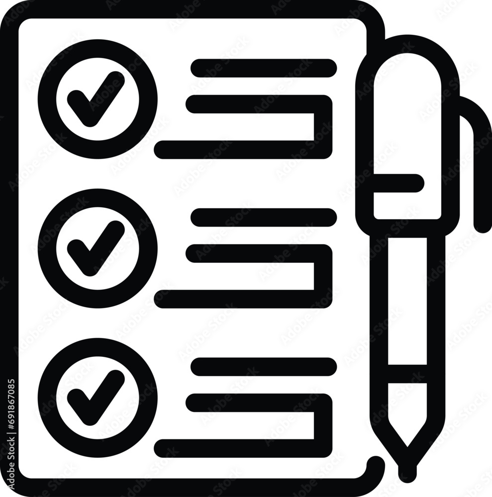 Aufkleber travelling checkup list icon outline vector. checking flight inventory. flight journey information