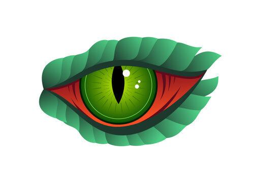 Green eye of dragon icon vector design