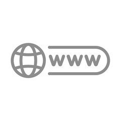 Www address bar vector icon. Web page line symbol.