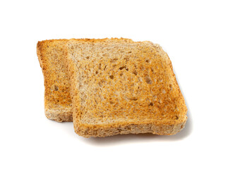 Bread Toasts Isolated, Toasted Sandwich Square Slices, Loaf Pieces for Toast on White Background
