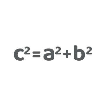 Pythagorean theorem equation vector icon. Pythagoras geometry and mathematics formula.