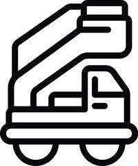 Airport truck ladder icon outline vector. Aircraft passenger stair. Boarding and onboarding