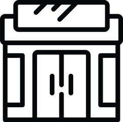Local shop icon outline vector. Commercial grocery store. Retail food center