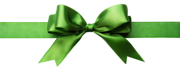 Green ribbon and bow, cut out