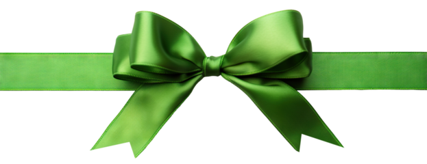 Green ribbon and bow, cut out