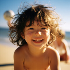 portrait of a child on the beach