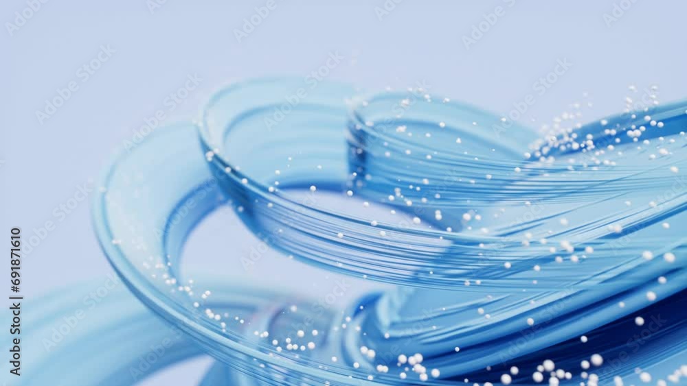 Poster flowing curves lines background, 3d rendering.