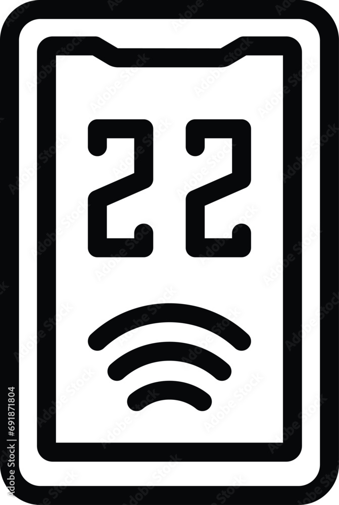 Poster step counter device icon outline vector. smart pedometer app. walking tracking counter